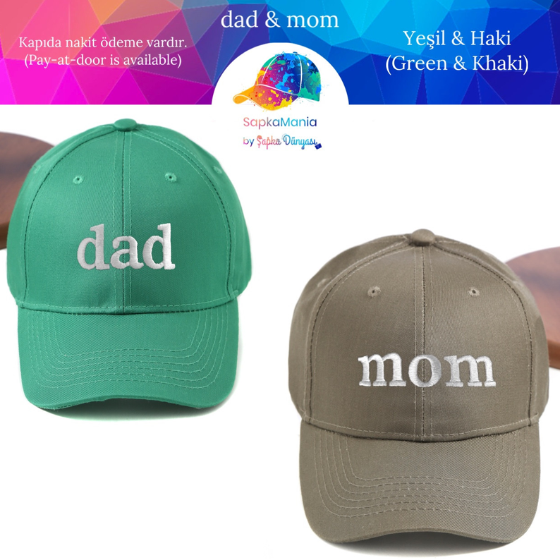 Beyaz Mom & Dad Set Şapkalar