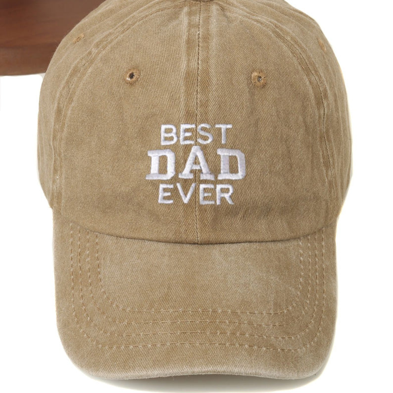Siyah Best Dad Ever Yıkamalı Şapka