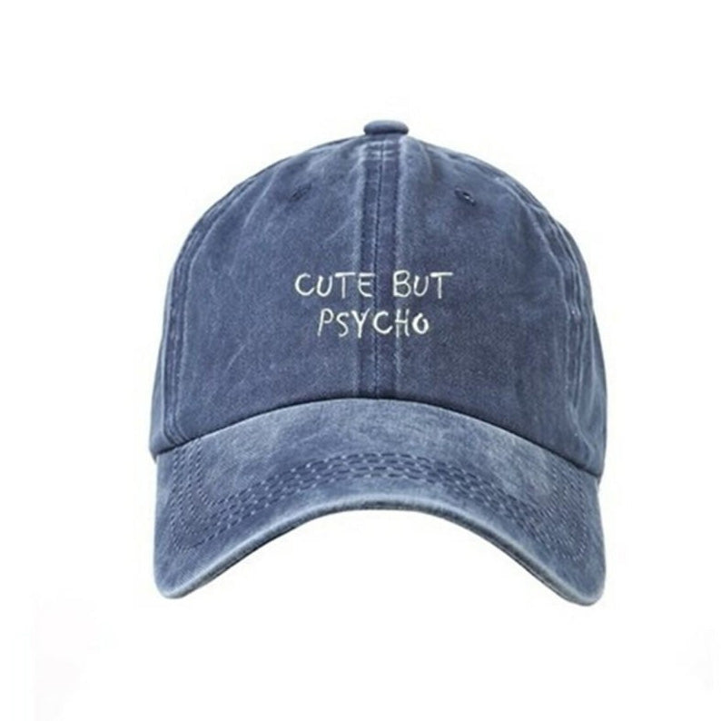 Kırmızı Cute But Psycho Yıkamalı Şapka