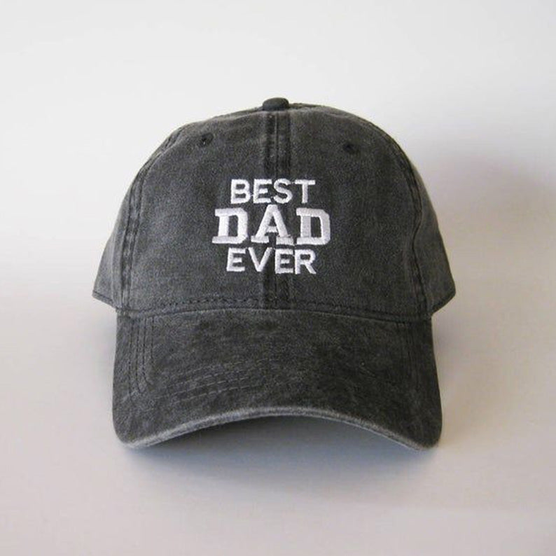 Siyah Best Dad Ever Yıkamalı Şapka