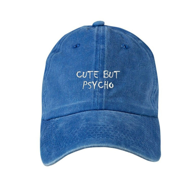 Gri Cute But Psycho Yıkamalı Şapka