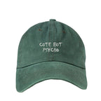 Bordo Cute But Psycho Yıkamalı Şapka