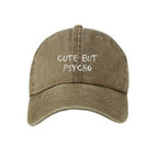 Gri Cute But Psycho Yıkamalı Şapka