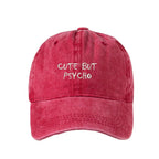 Gri Cute But Psycho Yıkamalı Şapka