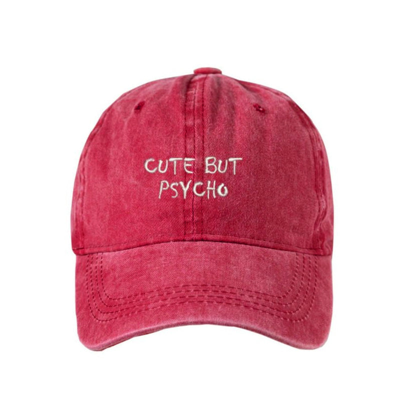 Gri Cute But Psycho Yıkamalı Şapka